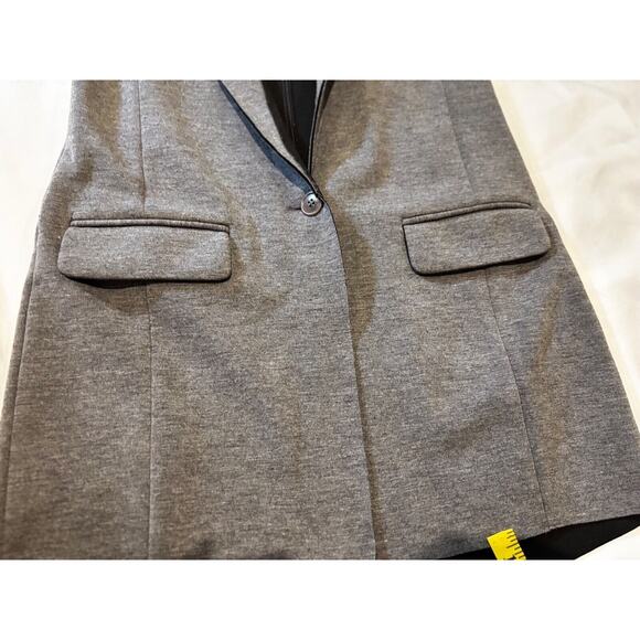 Trouve womens Gray Long Vest Pockets Sz XS statement academia career manly - Picture 5 of 8